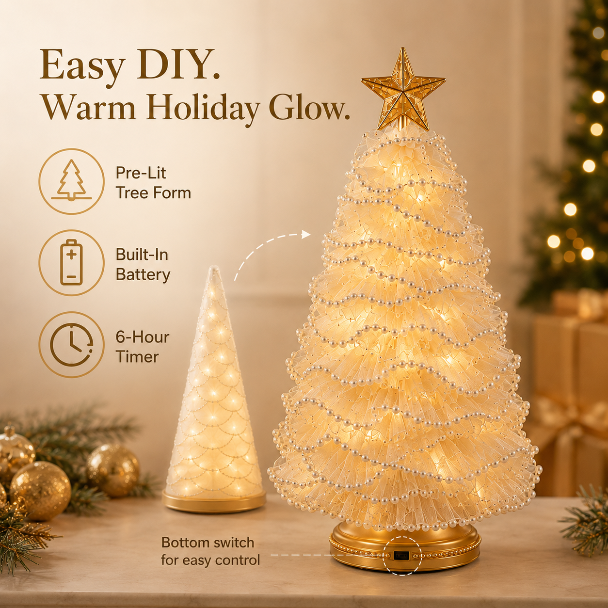 DIY Lighted Christmas Tree Craft Kit