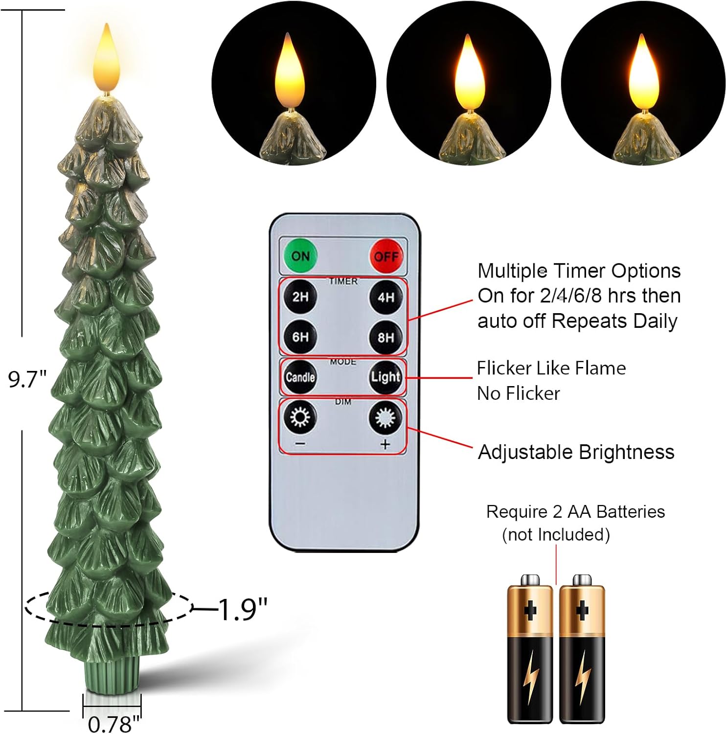 Christmas Tree Candles with Remote