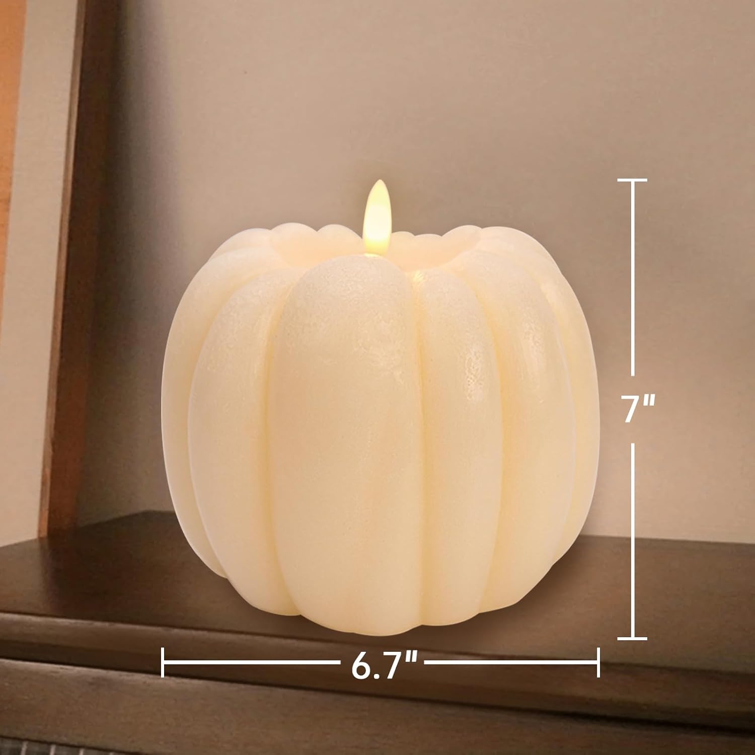 Flickering Flameless Wax Pumpkin LED Candle with Timer Remote Control - Thanksgiving Gifts