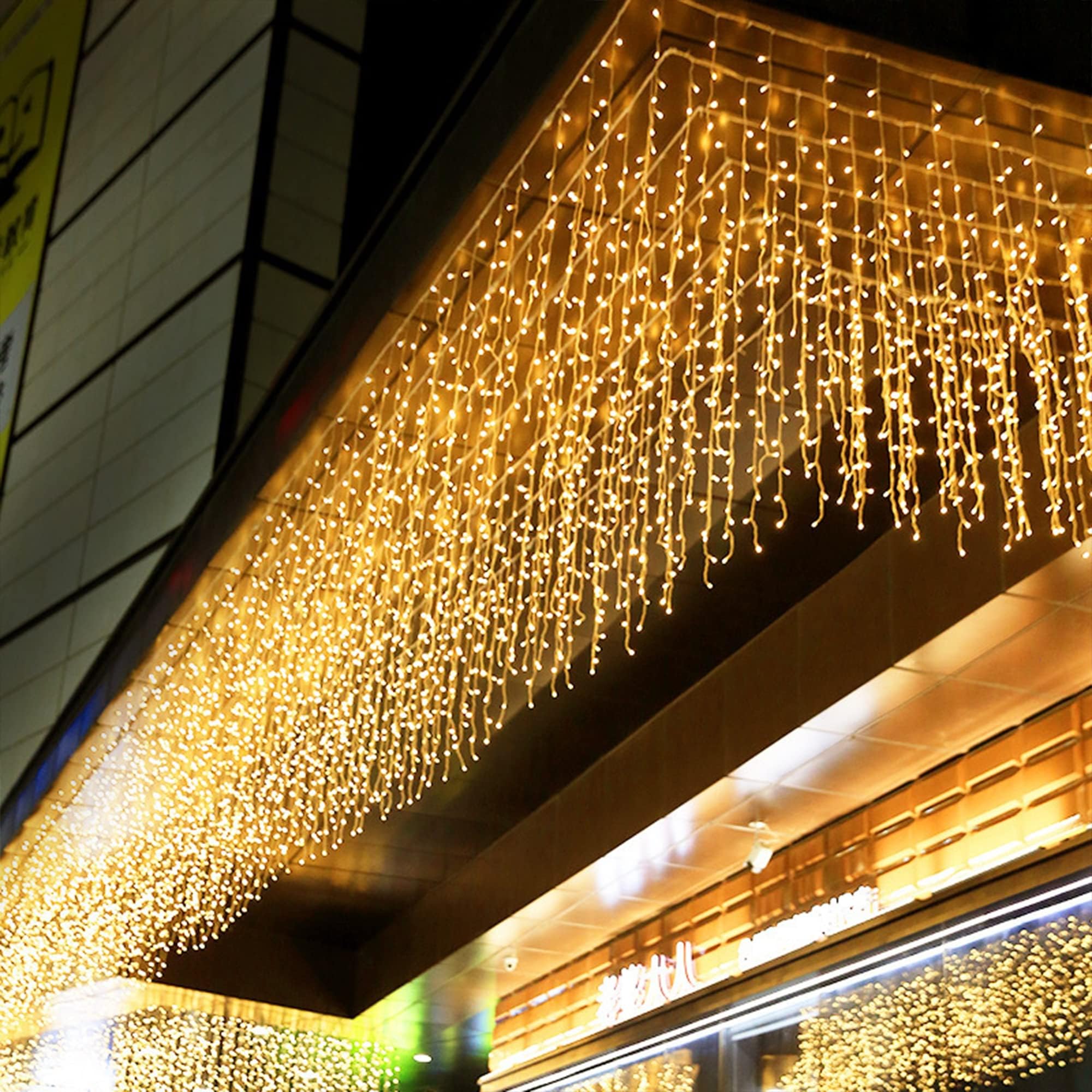 Outdoor Curtain String Lights with 8 Shining Modes