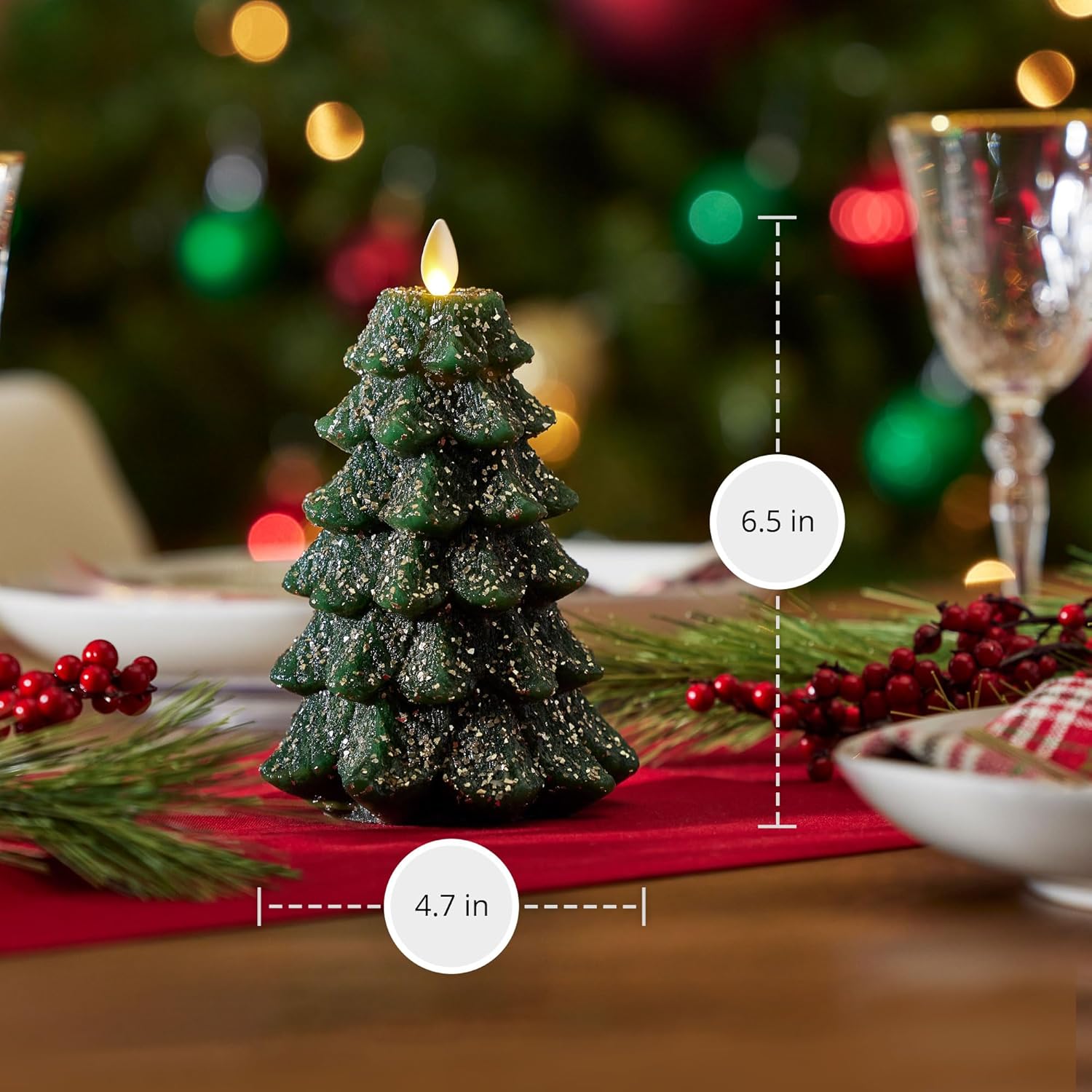 Christmas Tree Flameless Candle Moving Flame Effect LED Candle