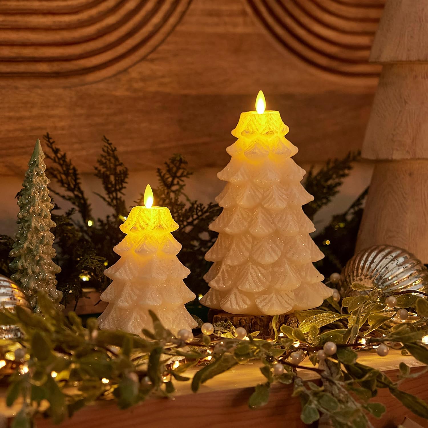 Christmas Tree Flameless Candle Moving Flame Effect LED Candle