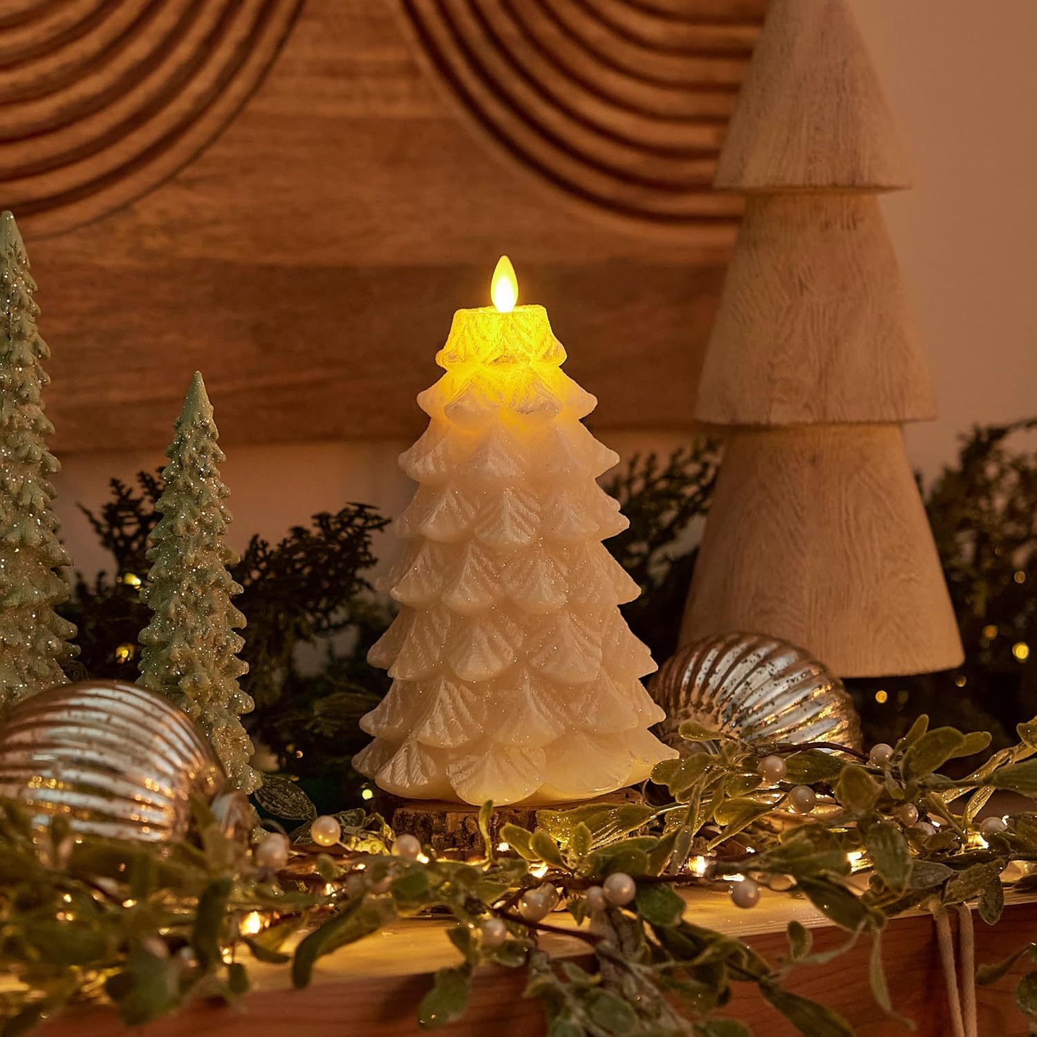 Christmas Tree Flameless Candle Moving Flame Effect LED Candle