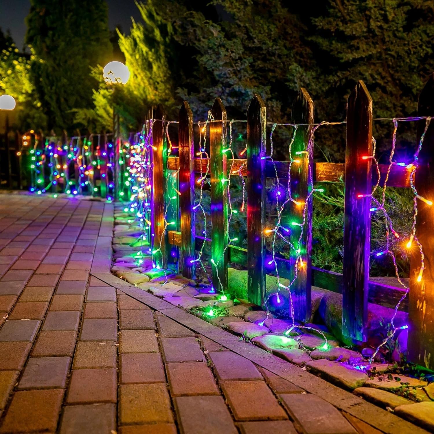 Outdoor Curtain String Lights with 8 Shining Modes