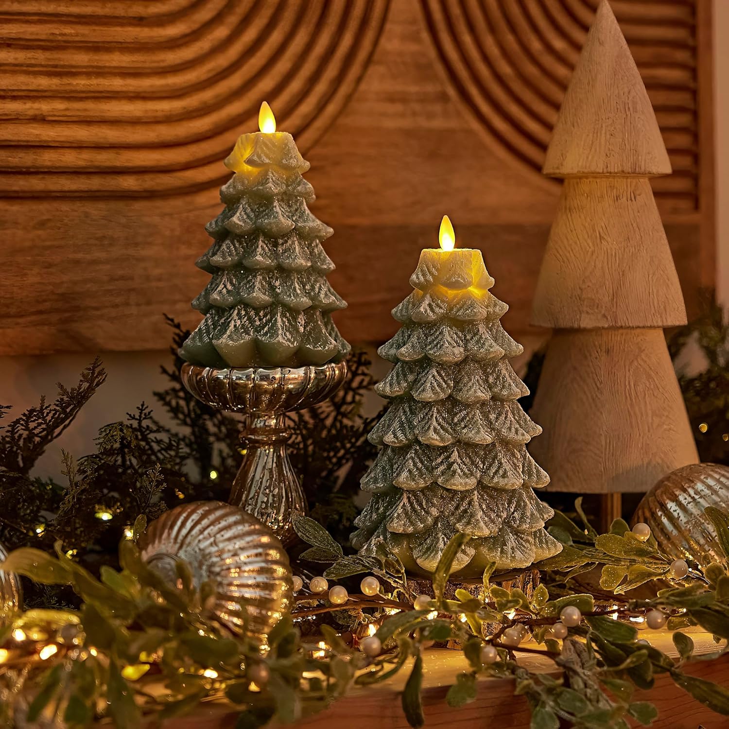 Christmas Tree Flameless Candle Moving Flame Effect LED Candle