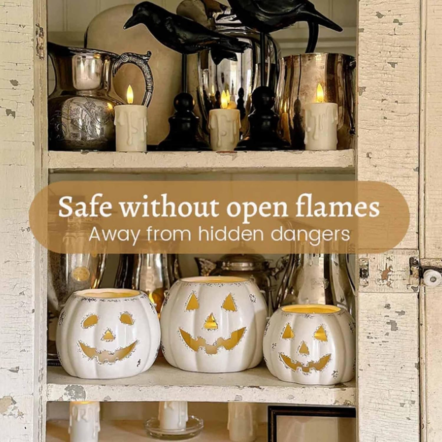 Set of 2 Clip-On Flameless Christmas Tree Candles With Timer