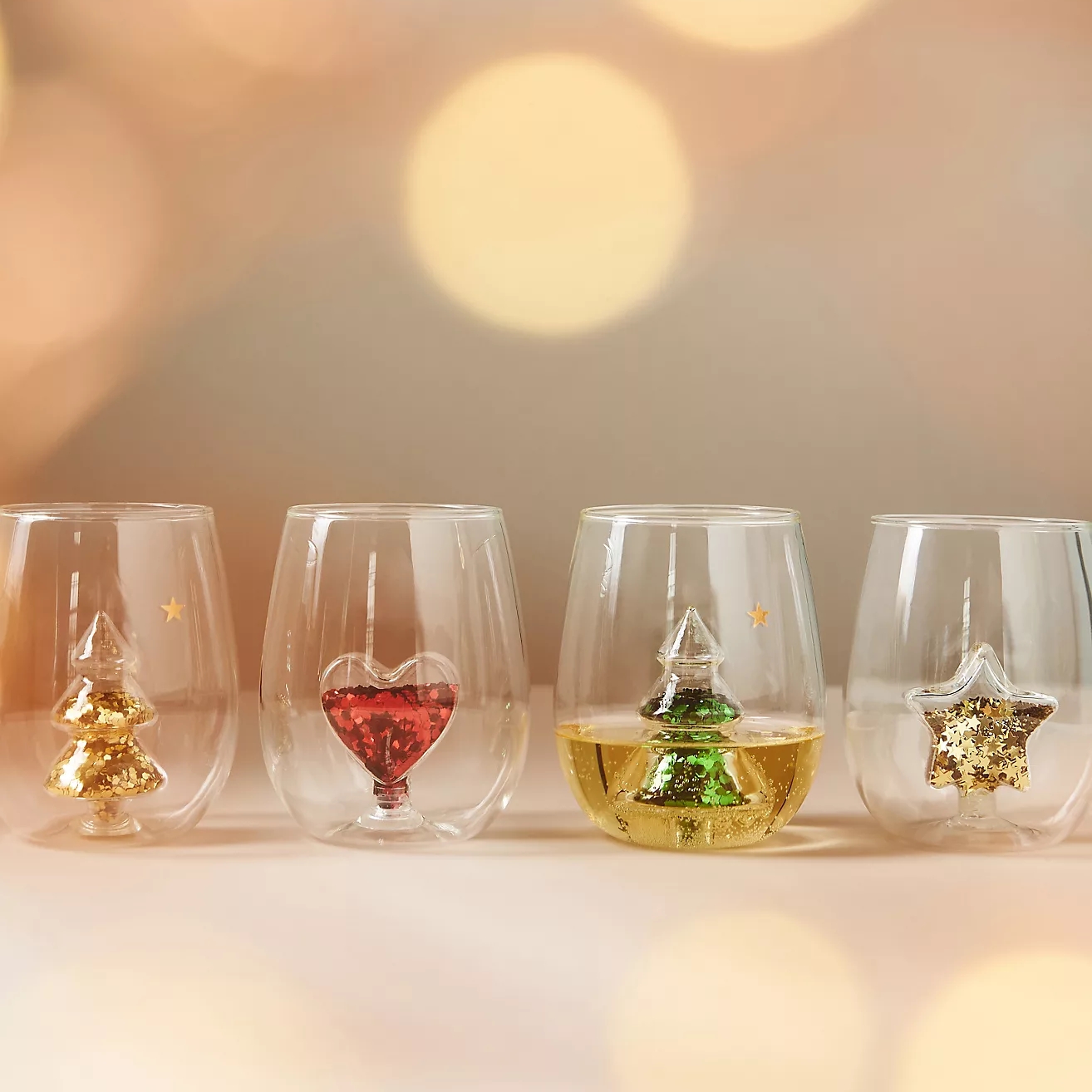 Yuletide Stemless Wine Glass