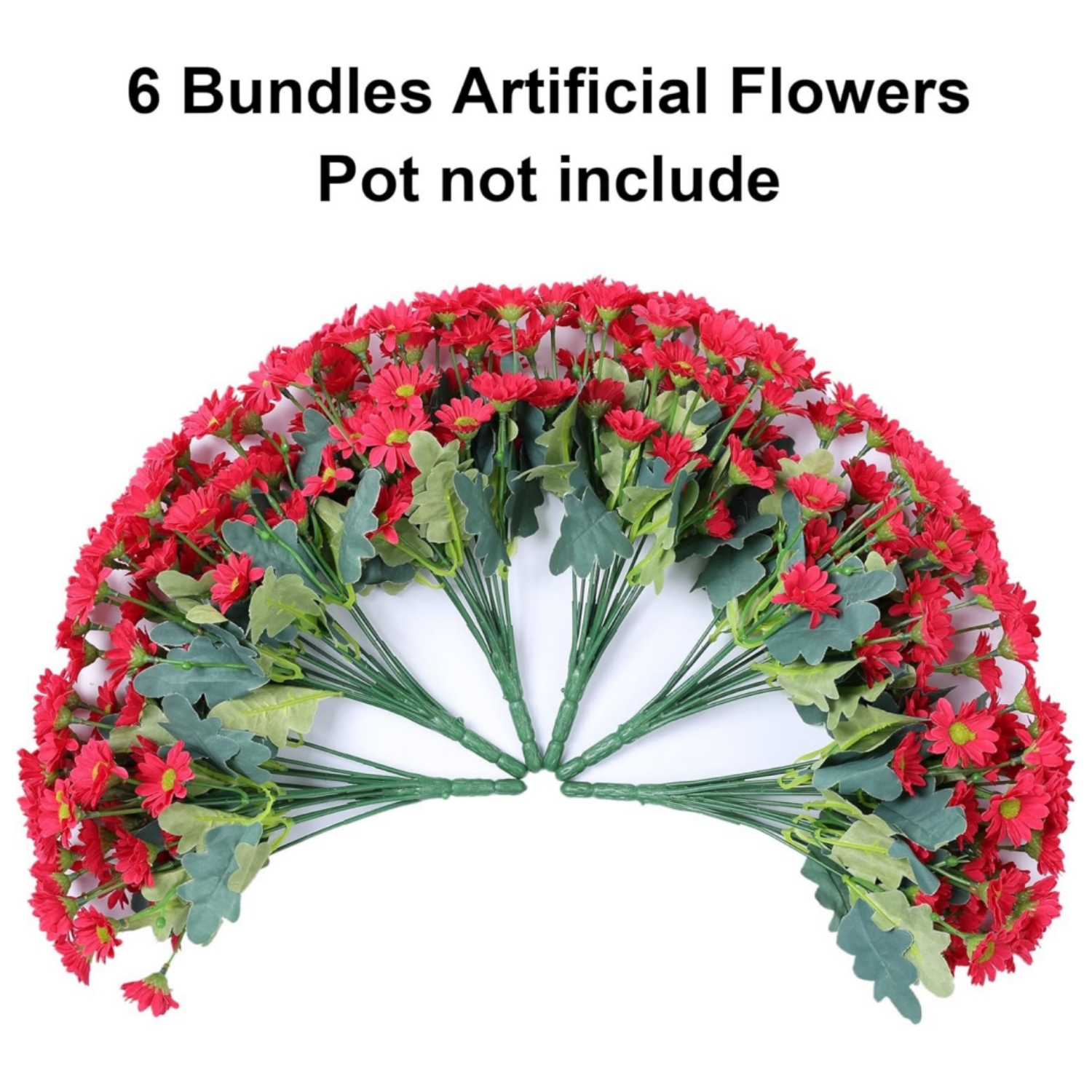 Artificial Mums Flowers for Outdoors Fall Autumn Decoration - UV resistant, Waterproof, Windproof