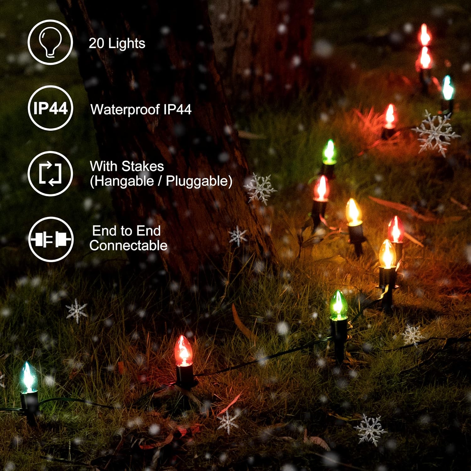 Solar Christmas Lights Outdoor 20 Pathway Lights