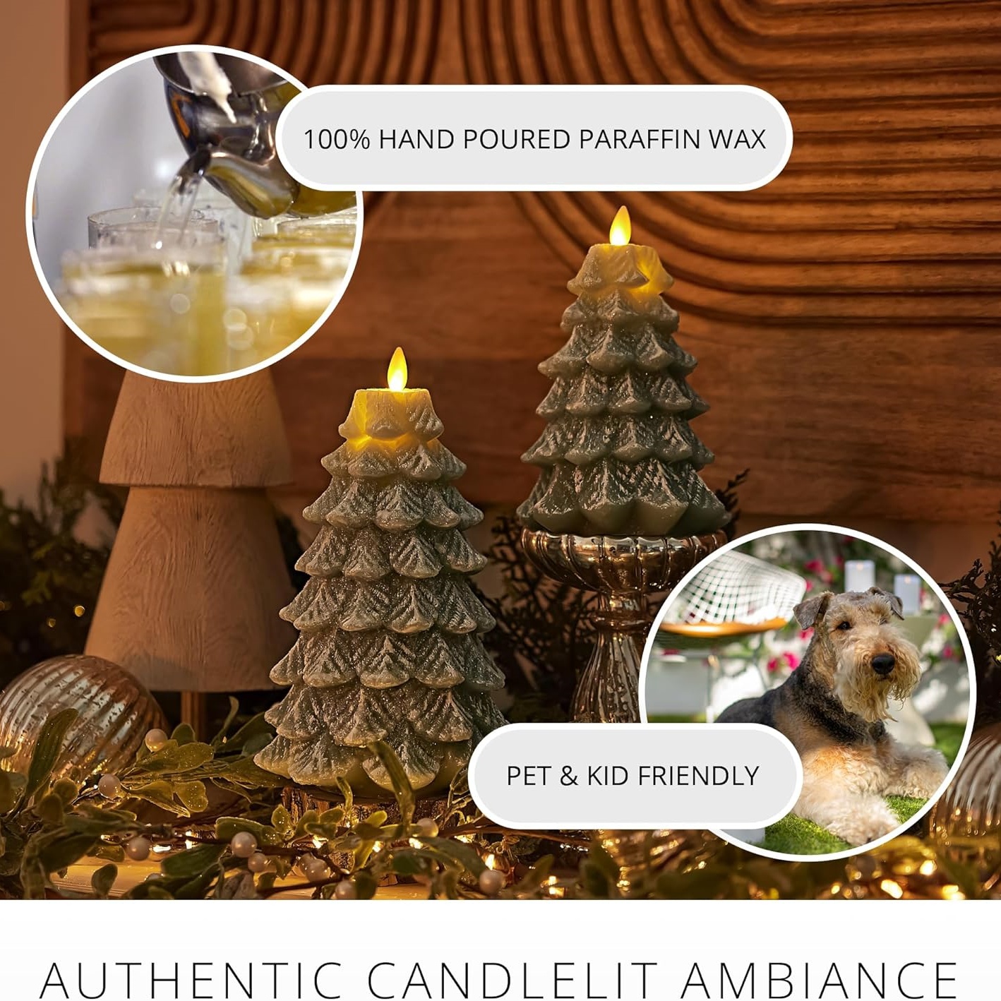 Christmas Tree Flameless Candle Moving Flame Effect LED Candle