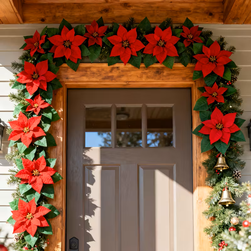 94.4 Inch Lifelike Artificial Poinsettia Vine