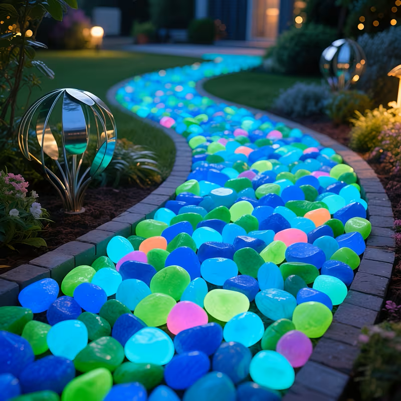 Indoor/Outdoor DIY Decorative Glow-in-the-Dark Pebbles [Weatherproof Durability]