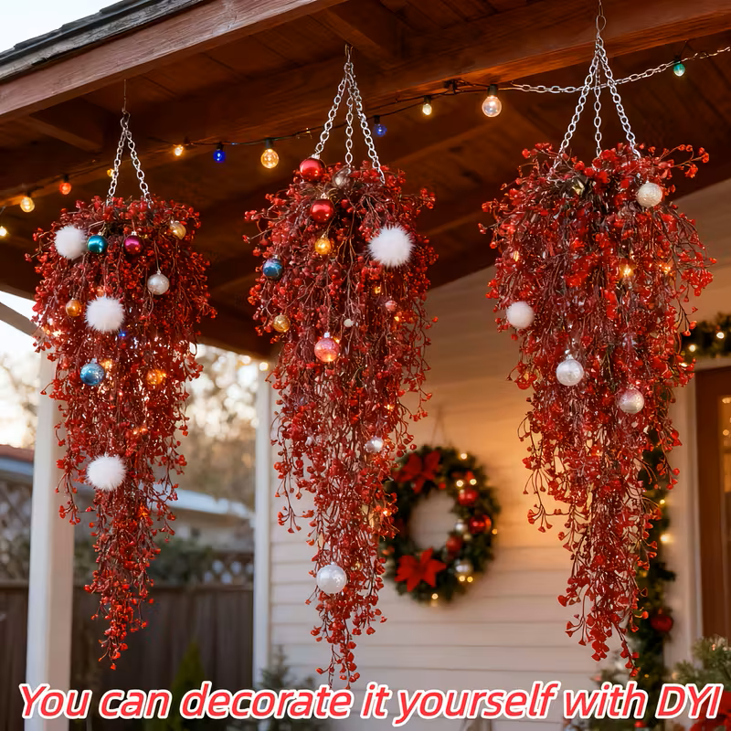 Red Berries Christmas Vine Artificial Vines