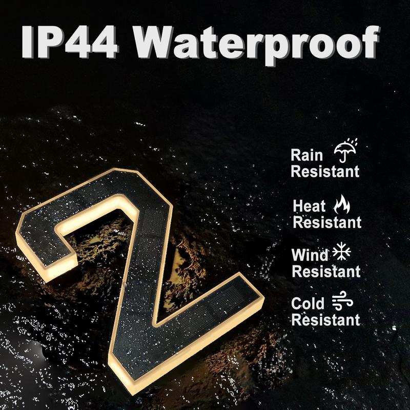 Solar Lighted House Numbers 5 Inch Waterproof LED Address Signs【Decorate your door number, DIY personalisation】
