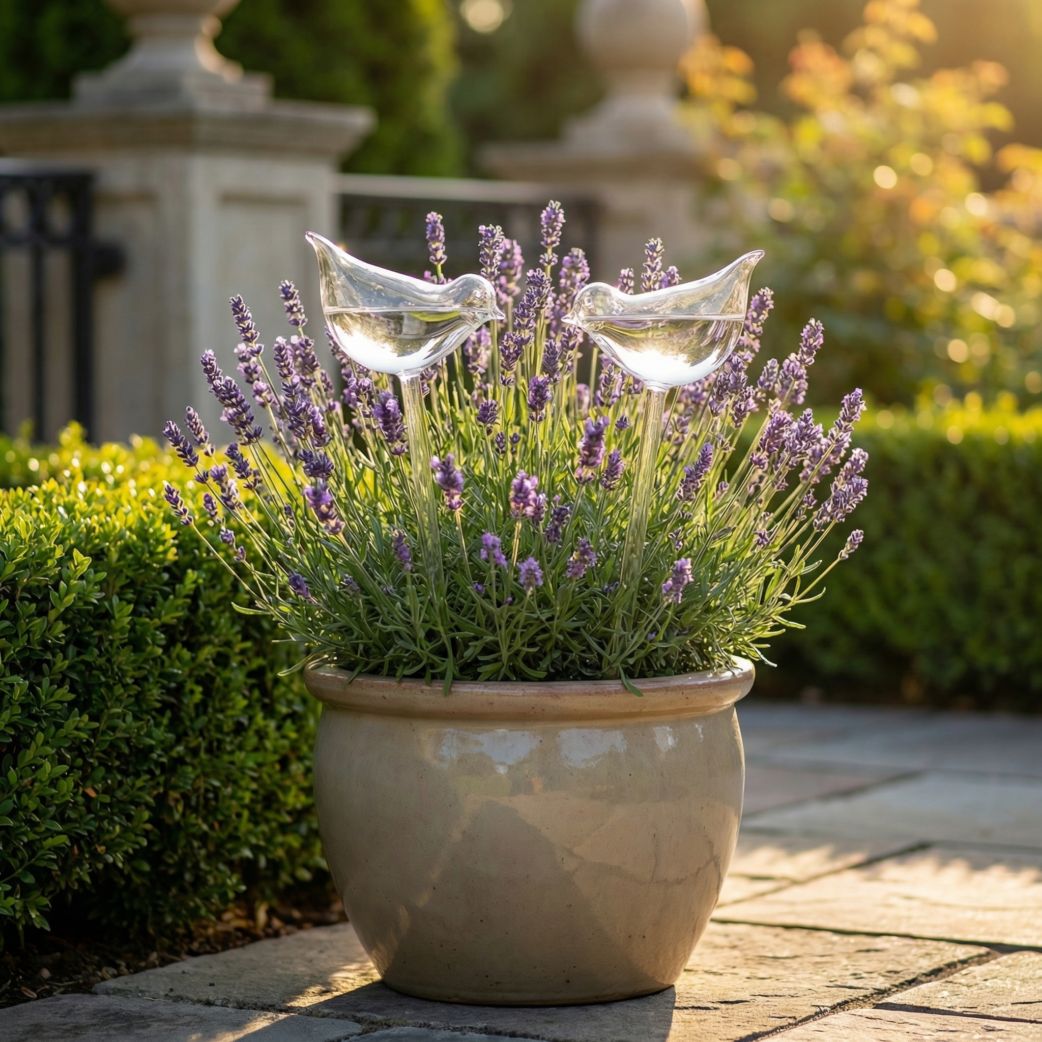2PCS Glass Bird Plant Waterer Self Watering Globes
