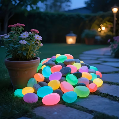 Indoor/Outdoor DIY Decorative Glow-in-the-Dark Pebbles [Weatherproof Durability]