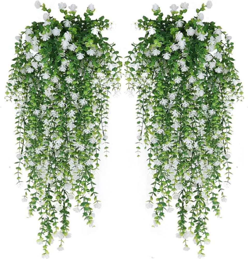 2 Pcs Fake Eucalyptus Vine Faux Flower-Twinklehalo