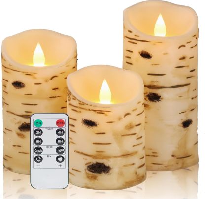 Flameless Candles Birch Bark Candle LED Candles-Twinklehalo