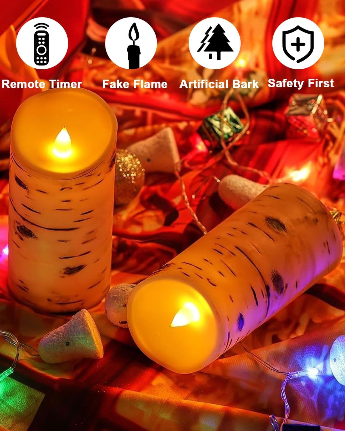 Flameless Candles Birch Bark Candle LED Candles-Twinklehalo