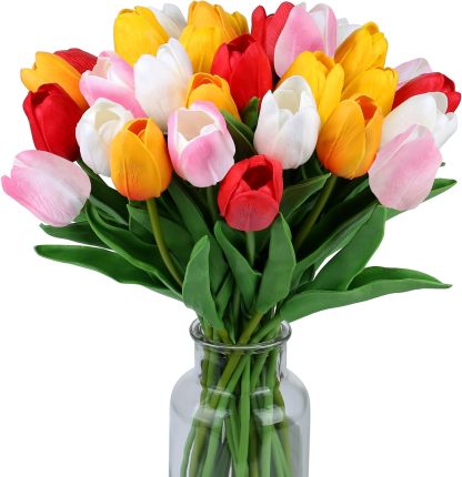 15pcs Fake Flowers Tulips Artificial Silk Flower-Twinklehalo