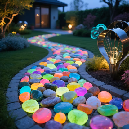 Indoor/Outdoor DIY Decorative Glow-in-the-Dark Pebbles [Weatherproof Durability]