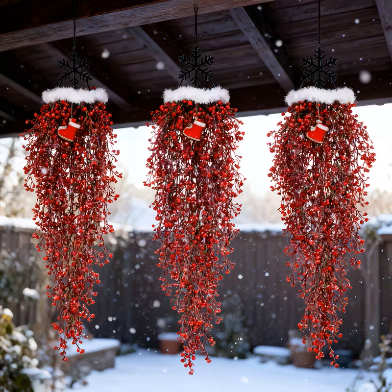 Red Berries Christmas Vine Artificial Vines