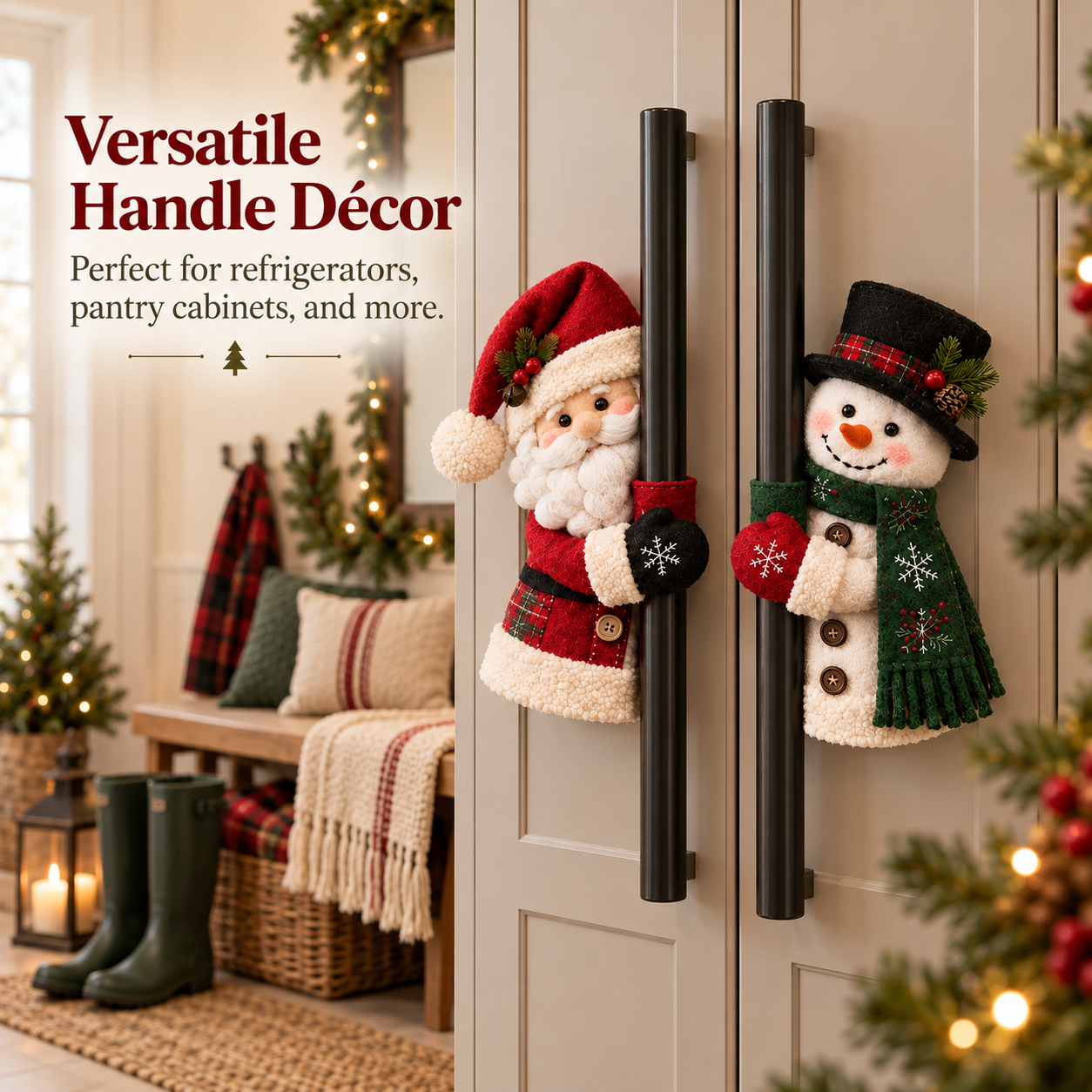Christmas Santa & Snowman Handle Huggers – Set of 2