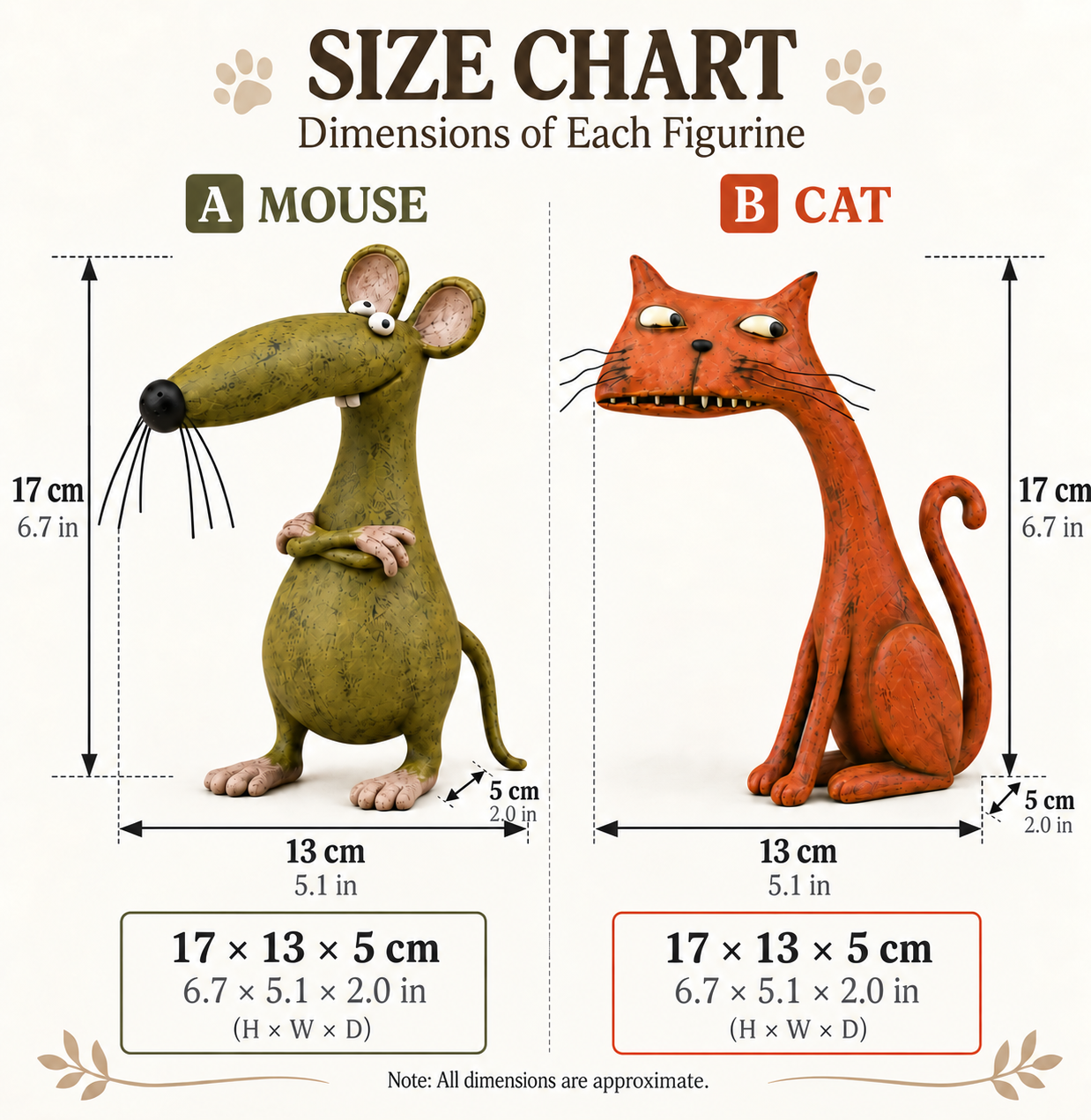 Whimsical Vintage Mouse & Cat Figurine