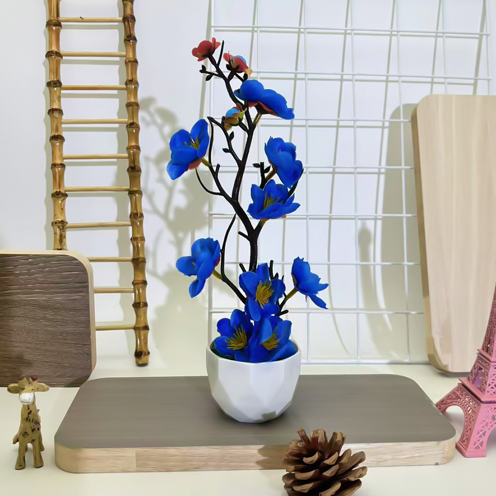 Artificial Plum Blossom Bonsai - Realistic Plum Branches with Pots