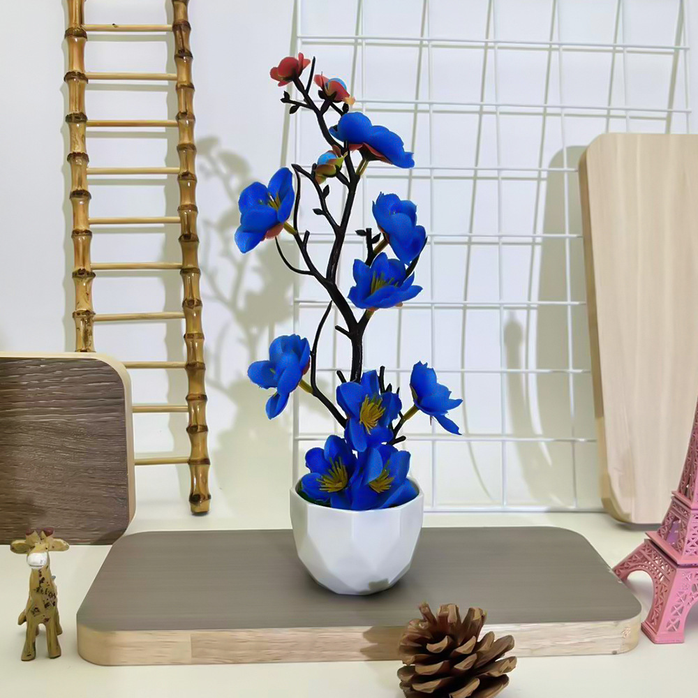 Artificial Plum Blossom Bonsai - Realistic Plum Branches with Pots