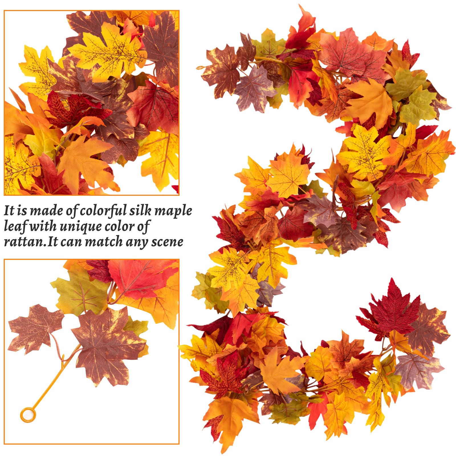 2 Pack Fall Maple Leaf Garland