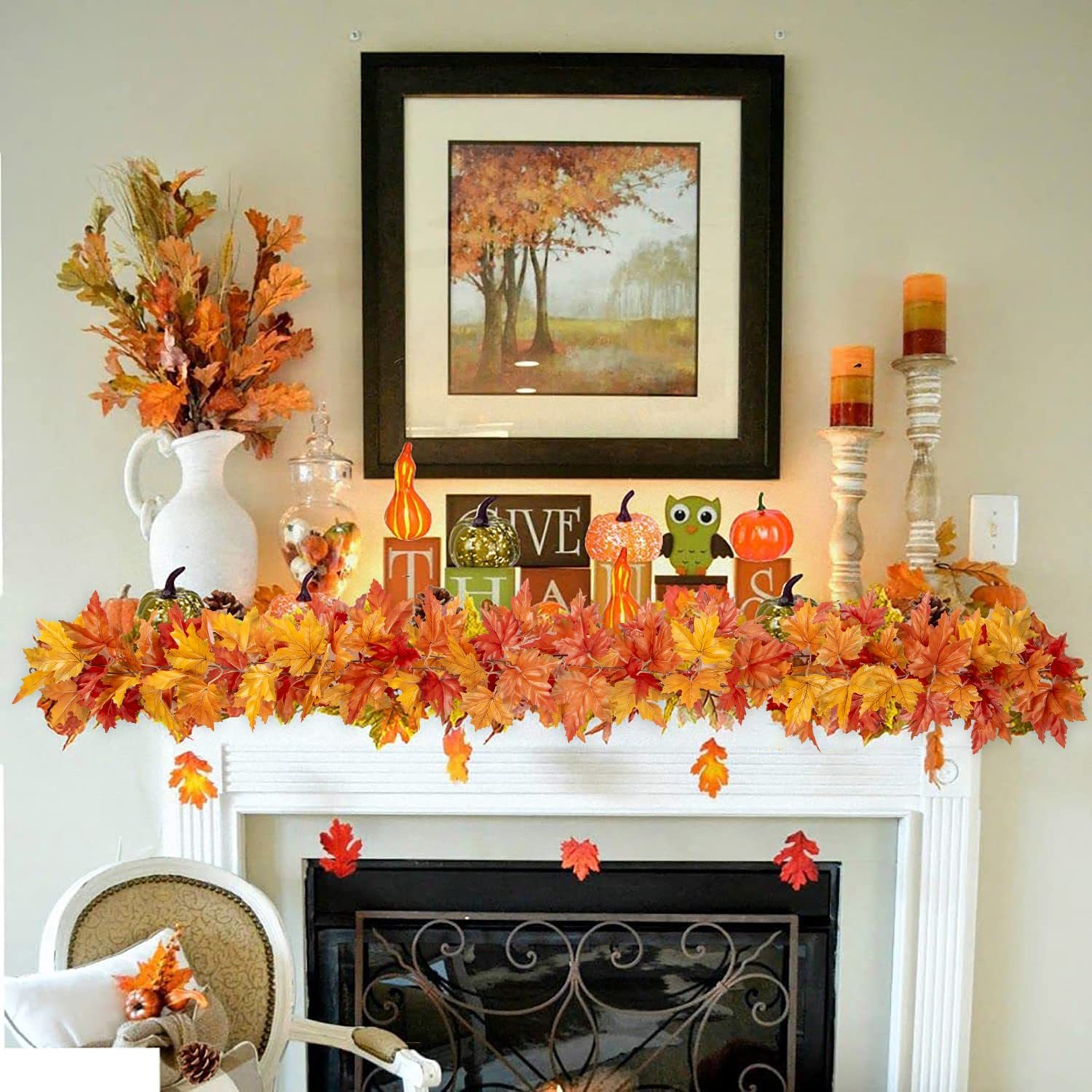 2 Pack Fall Maple Leaf Garland