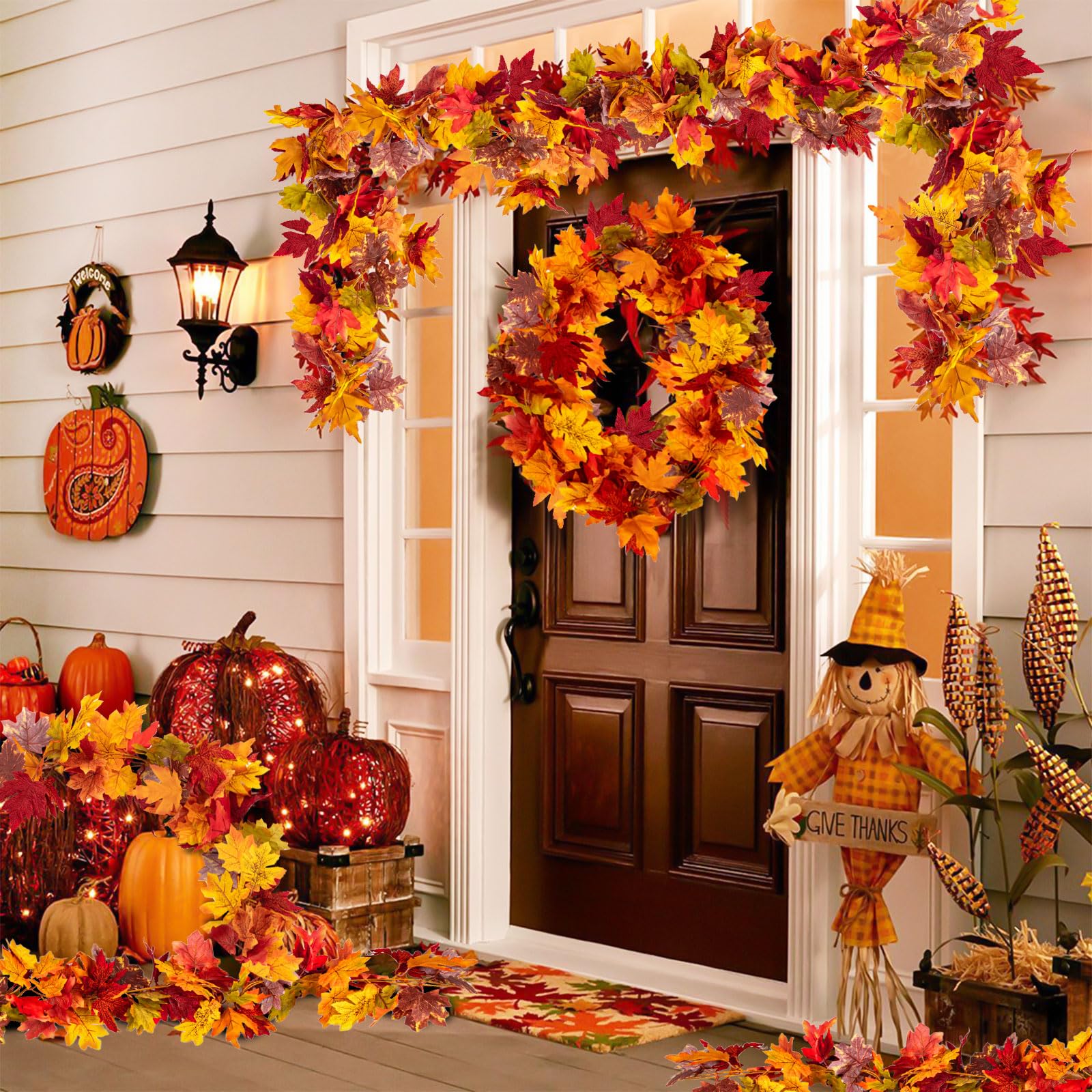 2 Pack Fall Maple Leaf Garland