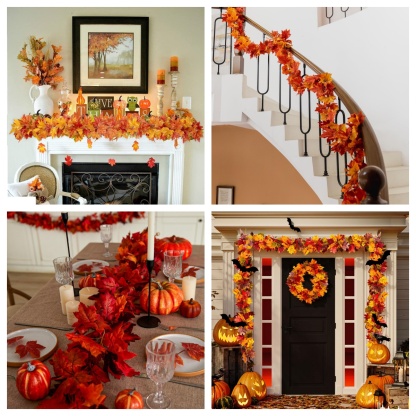2 Pack Fall Maple Leaf Garland