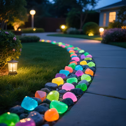 Indoor/Outdoor DIY Decorative Glow-in-the-Dark Pebbles [Weatherproof Durability]