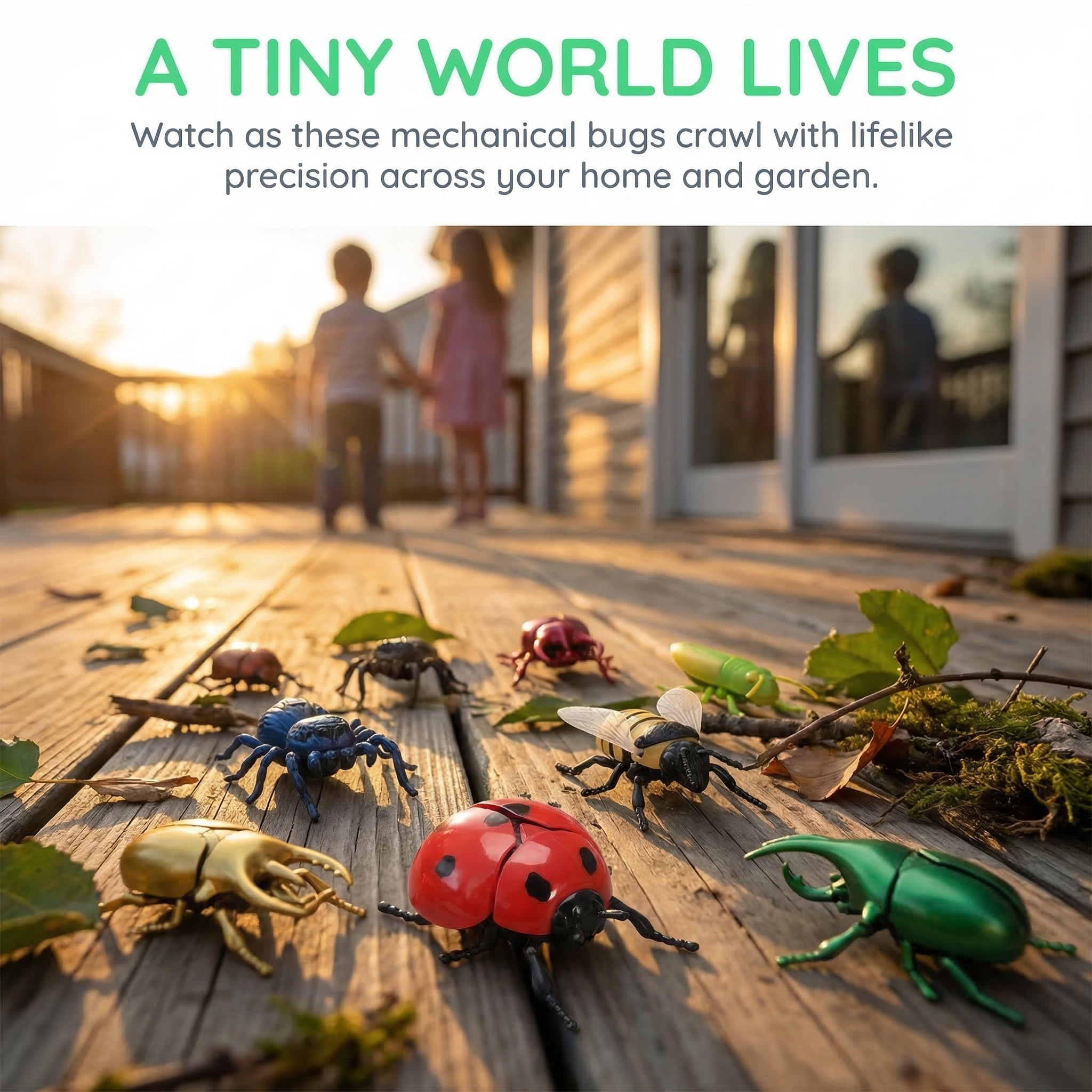 Lifelike Wind-up Insect Toys- Realistic Crawling Beetles, Ladybugs & Bees for Kids' Educational Play