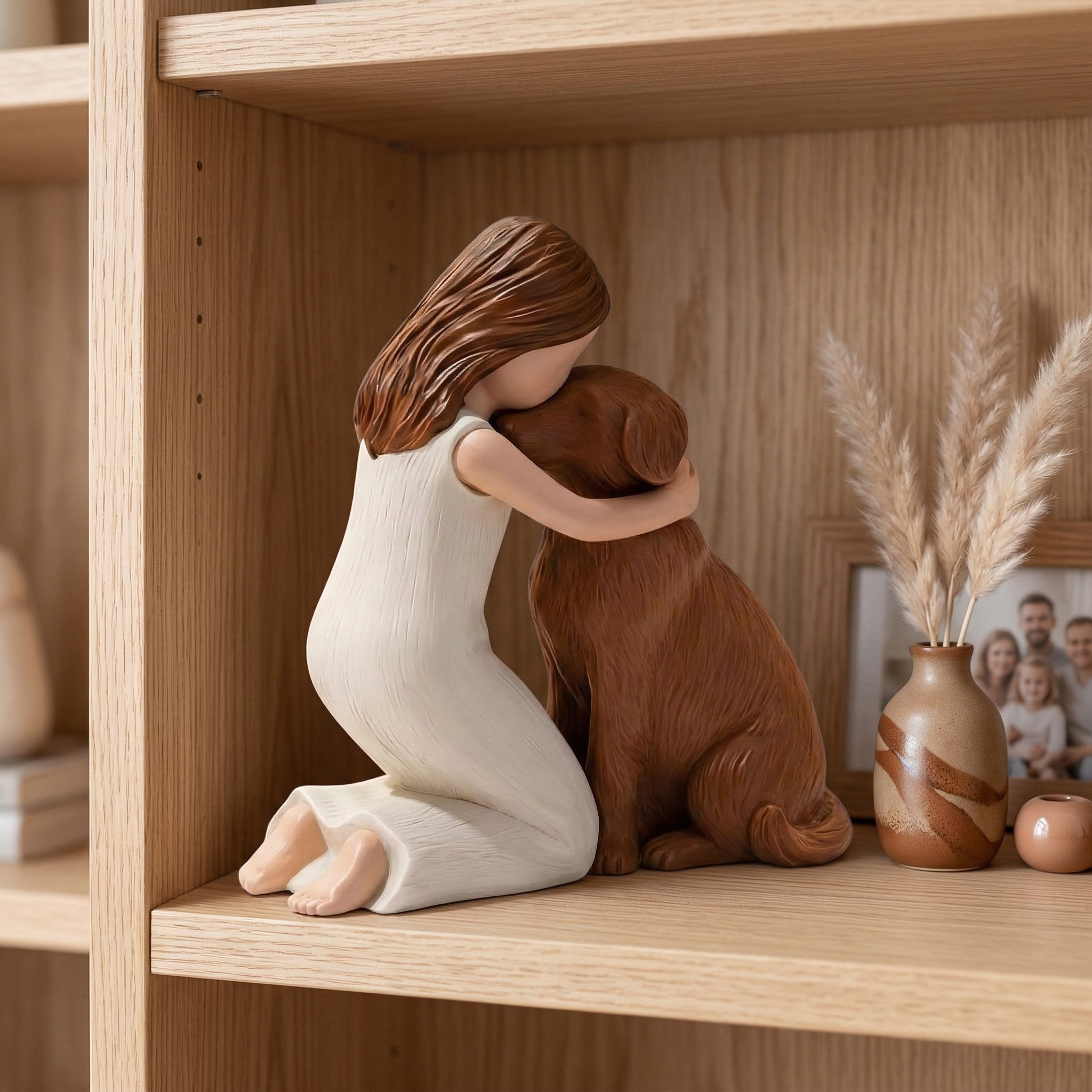 Forever My Best Friend – Girl Hugging Dog Figurine