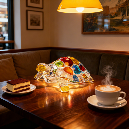 Vibrant Handcrafted Glass Turtle Figurine – Colorful Mosaic Shell,  Unique Gift Idea