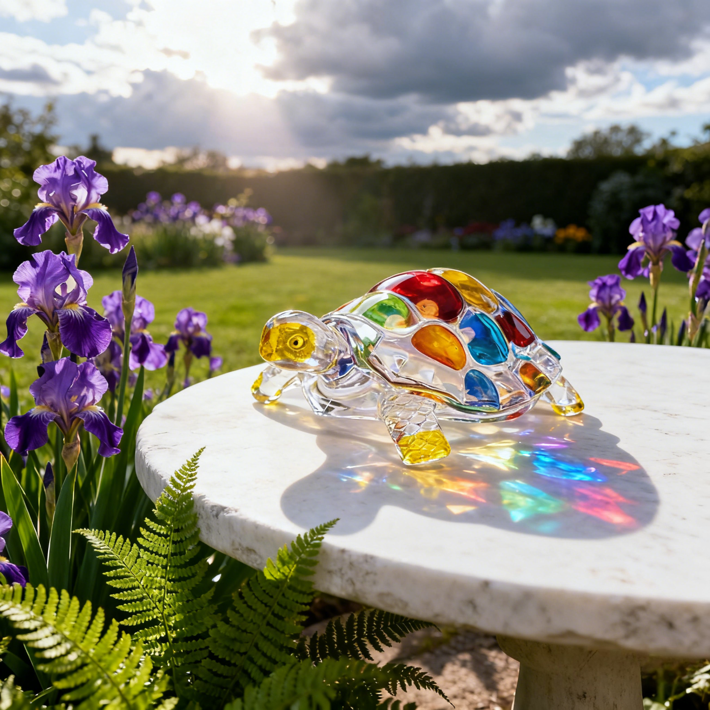 Vibrant Handcrafted Glass Turtle Figurine – Colorful Mosaic Shell, Unique Gift Idea