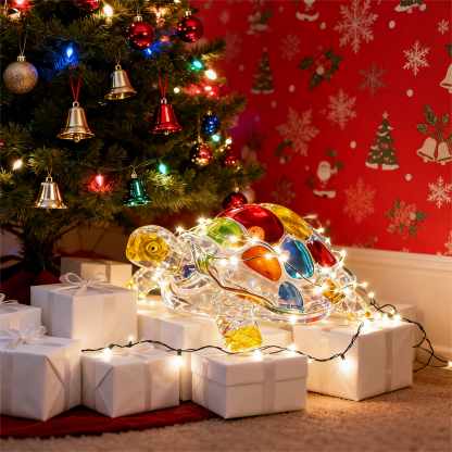 Vibrant Handcrafted Glass Turtle Figurine – Colorful Mosaic Shell,  Unique Gift Idea