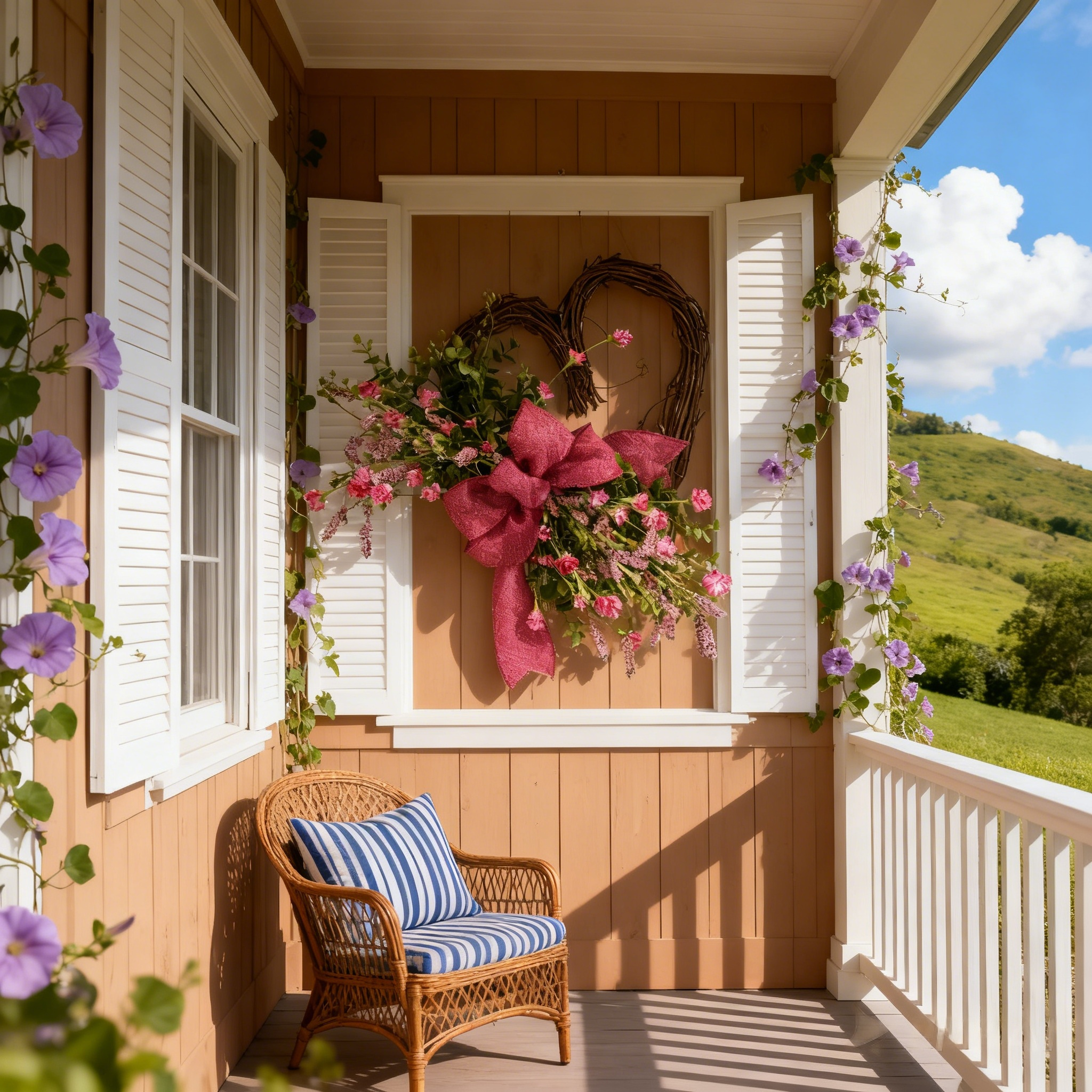 Heart-Shaped Lavender Wreath-Rustic Farmhouse Heart Decoration [18 inchs]