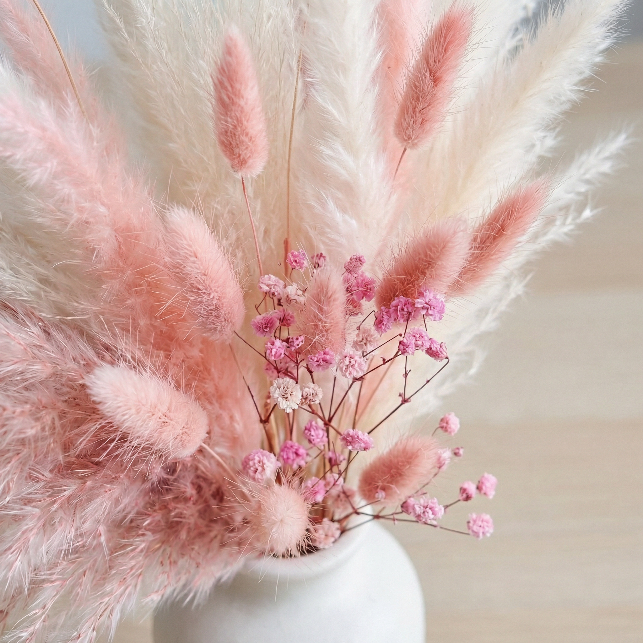 46pcs Bohemian Style Artificial Pink Bouquets [17inchs]