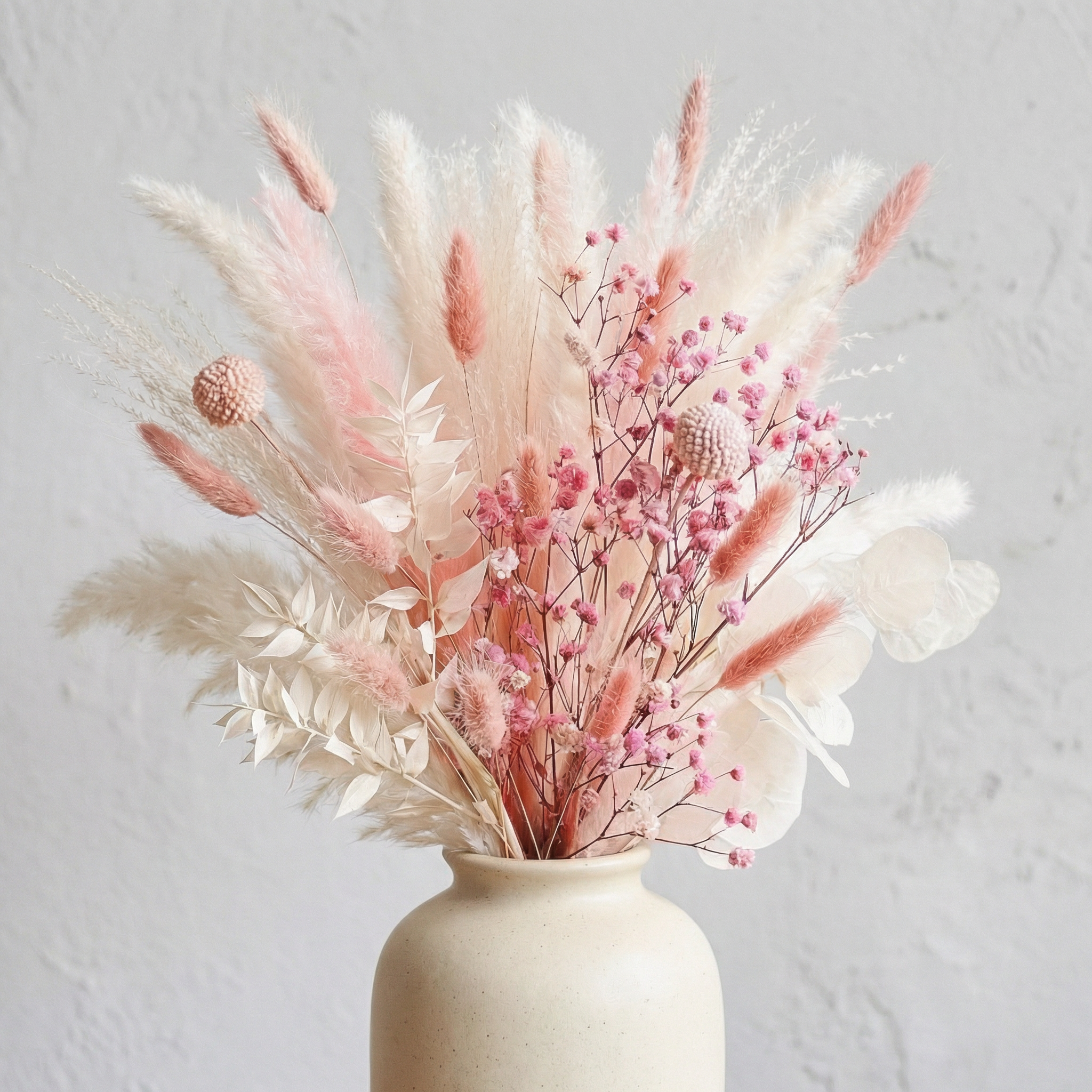 46pcs Bohemian Style Artificial Pink Bouquets [17inchs]