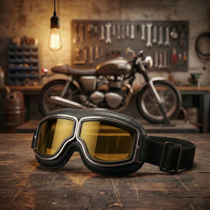 🔥 OTG Vintage Motorcycle Goggles (Fits Over Glasses)