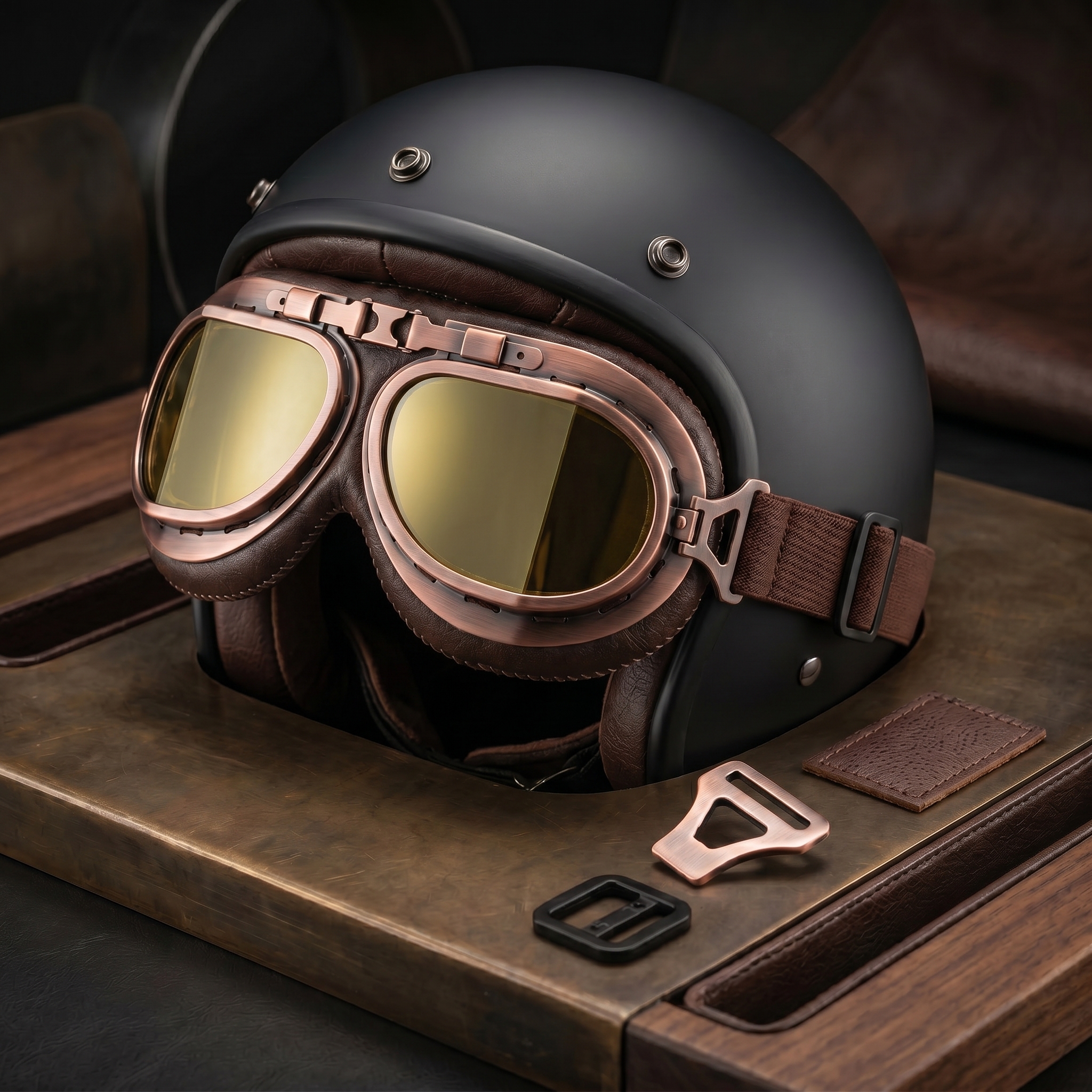 Vintage Motorcycle Goggles for Adults, Protective Goggles (Glasses, Fits Over Glasses & Helmet)