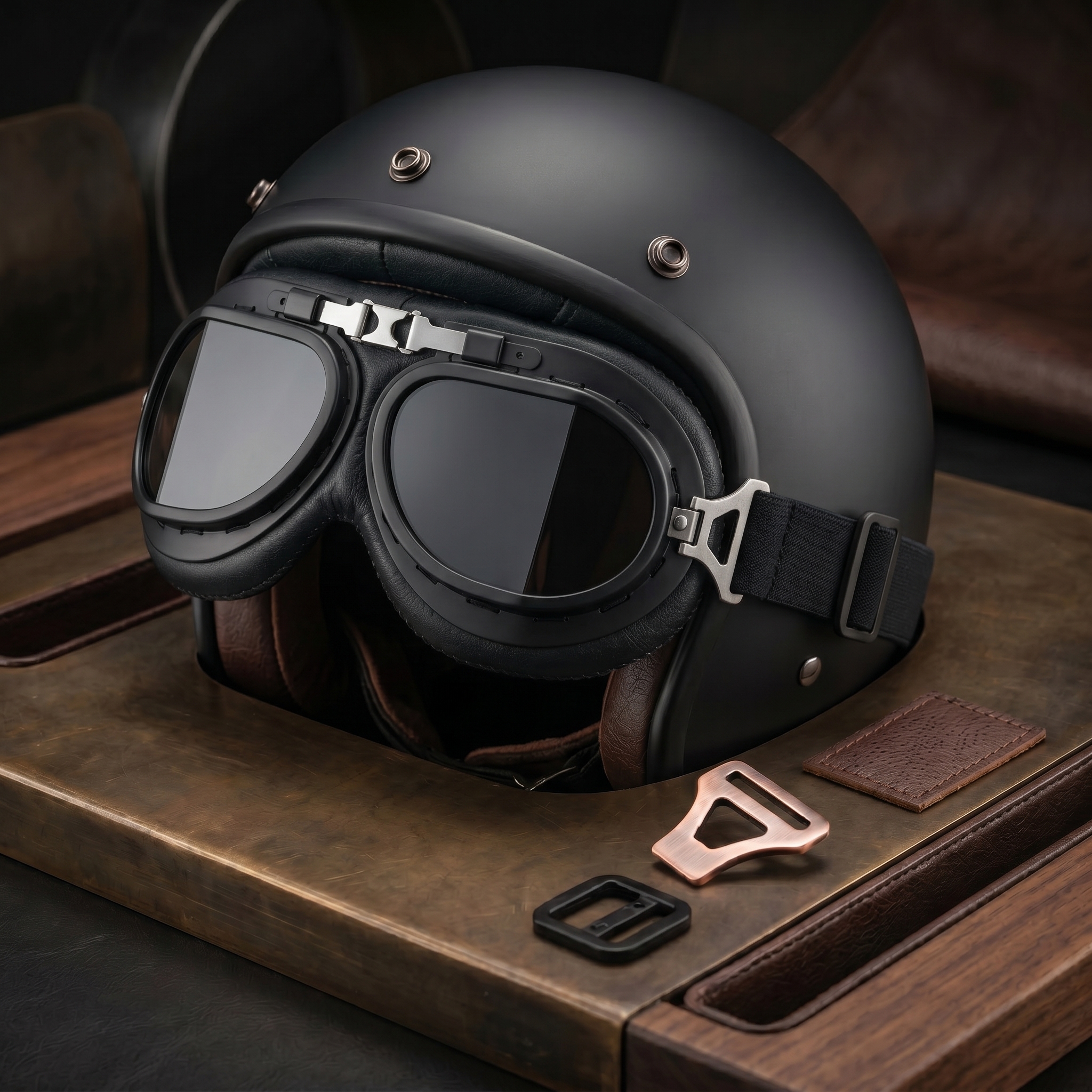 Vintage Motorcycle Goggles for Adults, Protective Goggles (Glasses, Fits Over Glasses & Helmet)