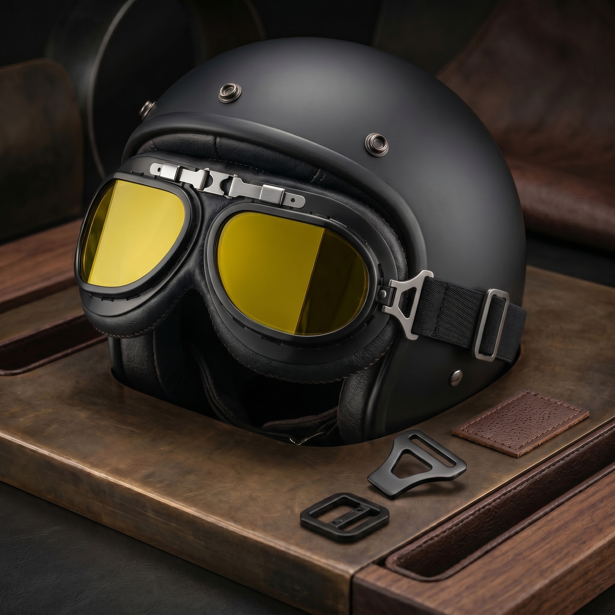 Vintage Motorcycle Goggles for Adults, Protective Goggles (Glasses, Fits Over Glasses & Helmet)