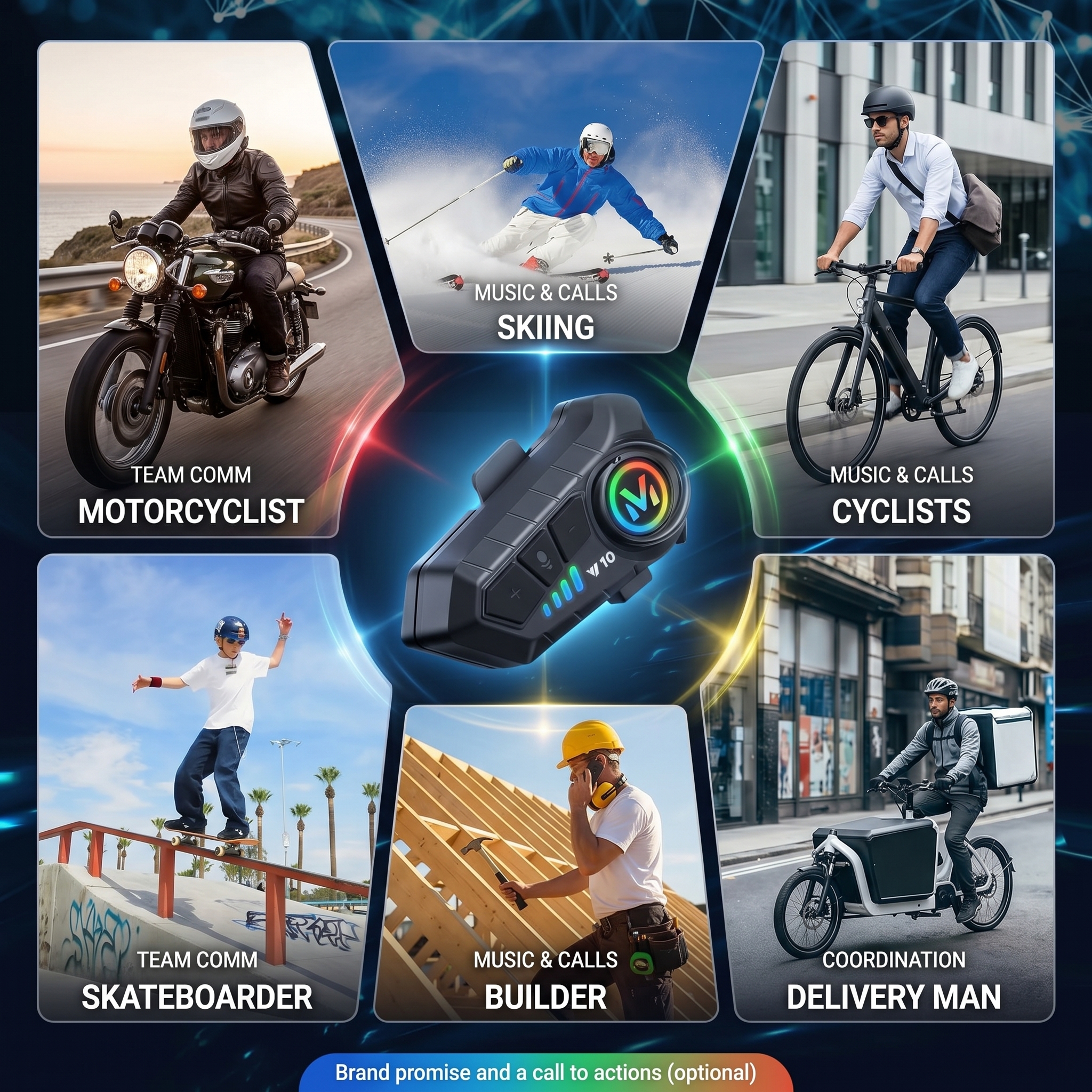 🔥Limited Time Sale 45% OFF - Motorcycle Helmet Speakers High Battery Life Helmet Headphone