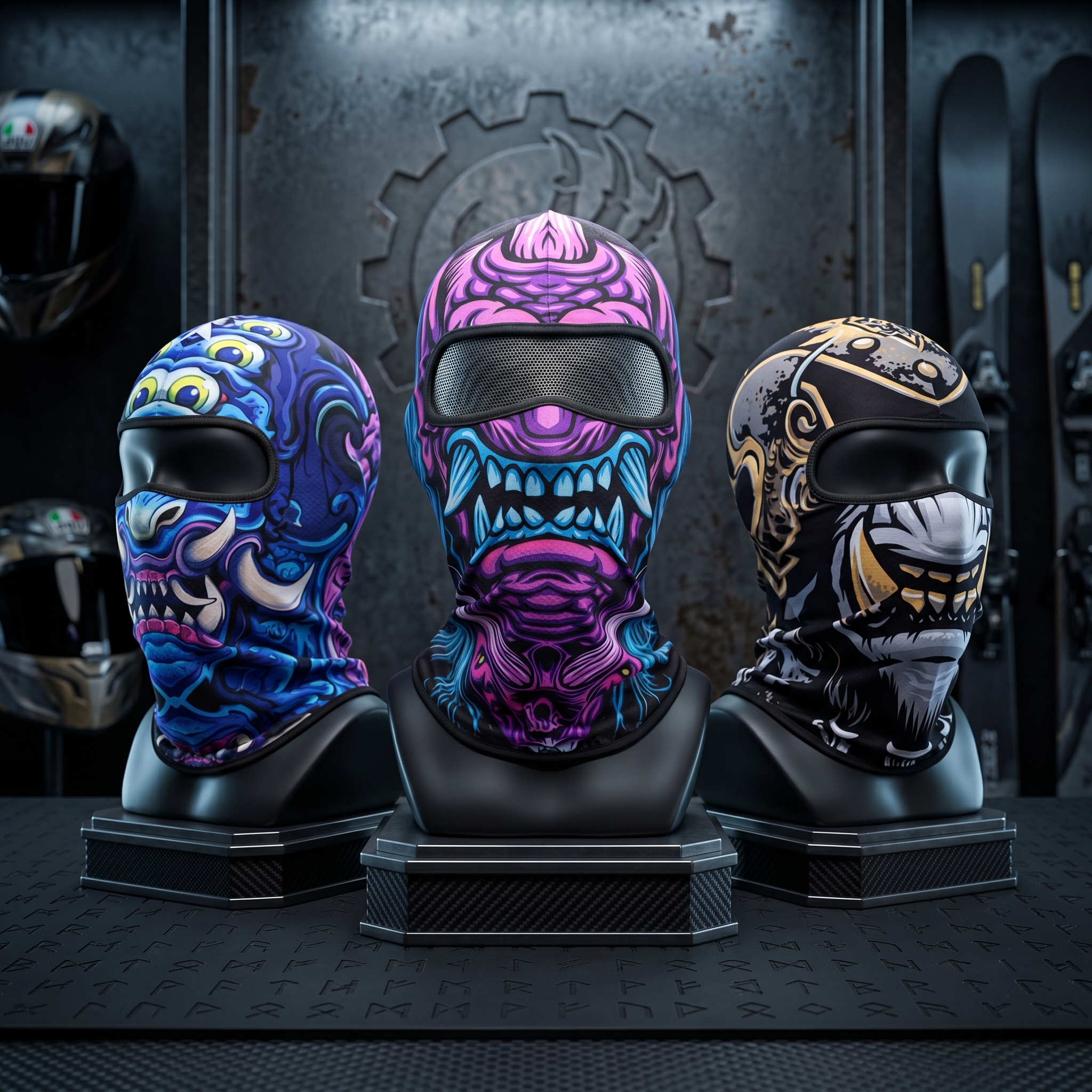 Men's Quick-Dry Cycling Balaclava - 3D Monster Graphic Breathable Mask