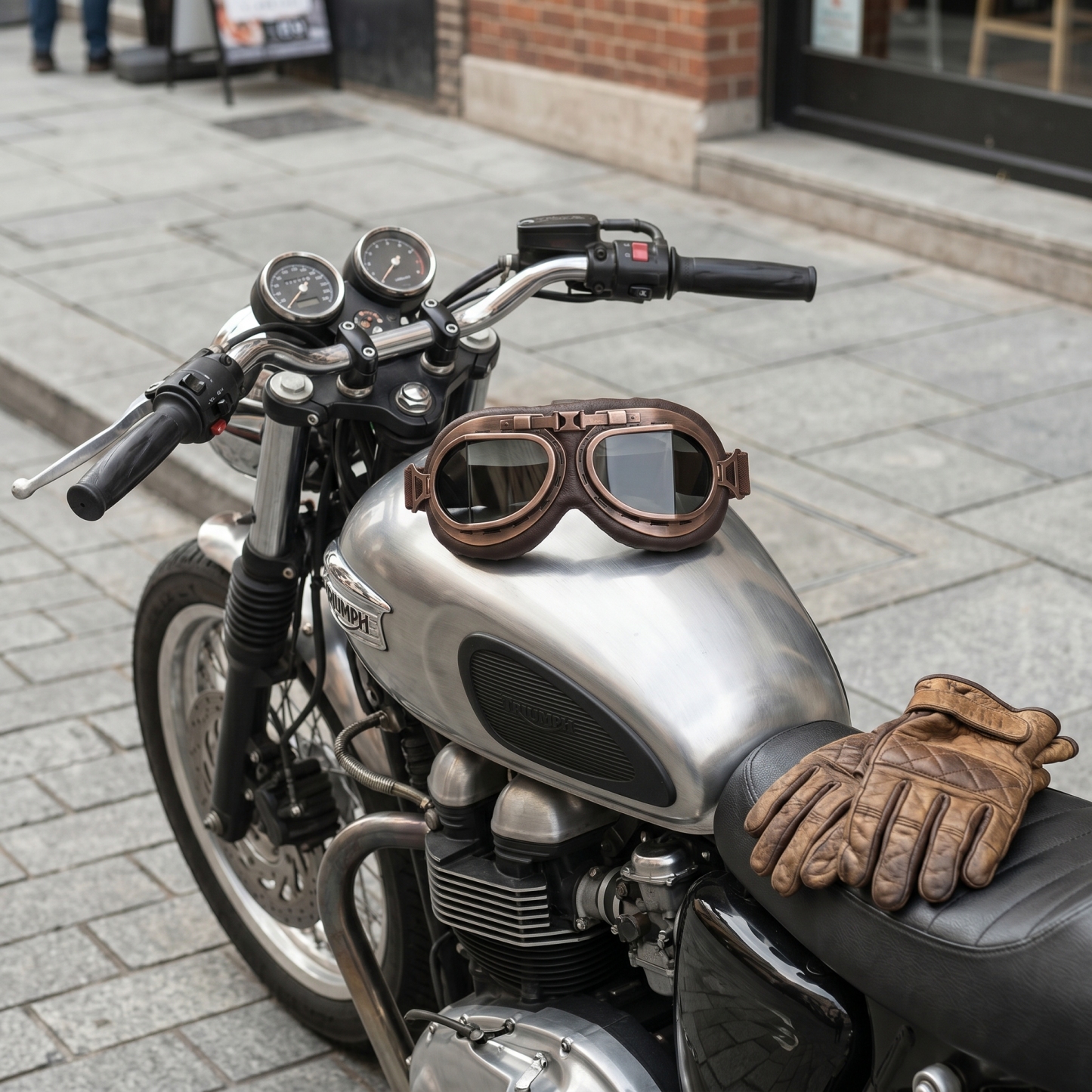 Vintage Motorcycle Goggles for Adults, Protective Goggles (Glasses, Fits Over Glasses & Helmet)